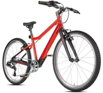 PROMETHEUS BIKES PRO Premium vaikiškas dviratis, 24 col., itin lengvas, 8 pavarų SRAM, raudona / juoda, nuo 7 metų